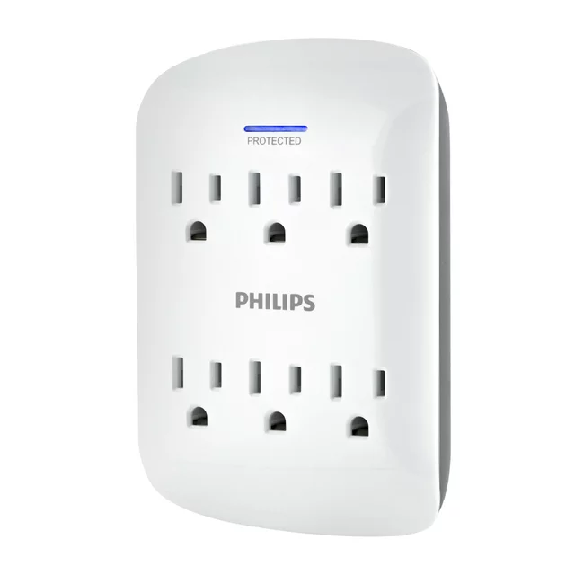 Philips 6-Outlet Surge Protector Tap, 900 Joules - SPP3461WA/37