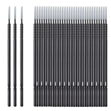 100 Pack Micro Brushes Disposable Micro Brush Applicator Micro Swabs for Eyelash Extension Lash Extensions Micro Wands for Personal Care & Makeup Suitable for Cosmetic Cleaning and Applying (Black)