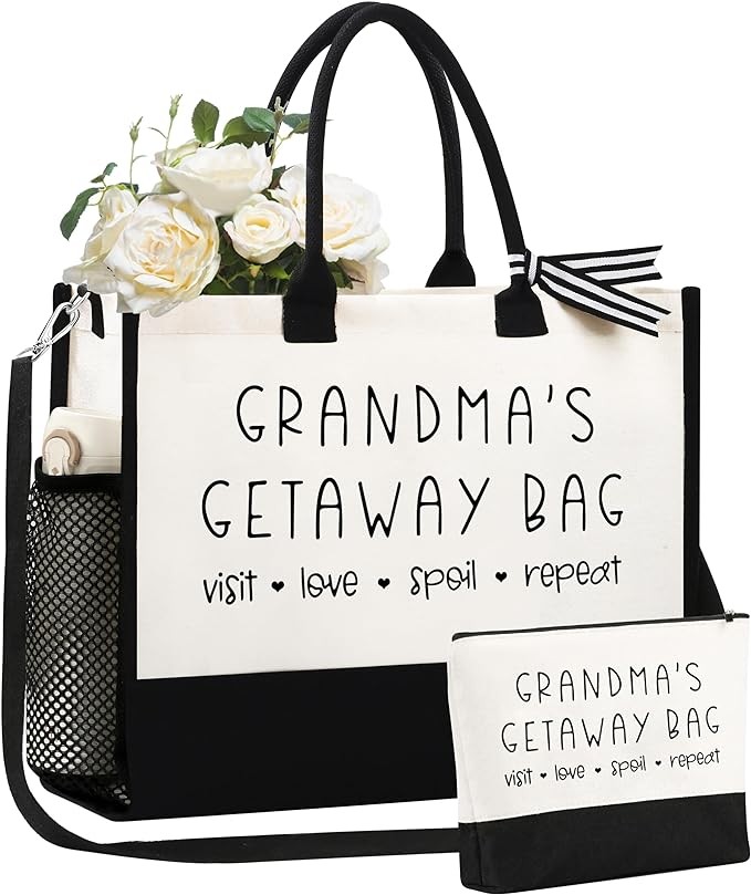 JSTUMB Birthday Gifts Women Canvas Tote Bag Mother's Day Gifts Friend Gifts Personalized Bride Wedding Beach Christmas Gifts