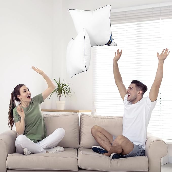 Utopia Bedding Throw Pillow Inserts (Pack of 4, White), 18 x 18 Inches Decorative Indoor Pillows for Sofa, Bed, Couch, Cushion Sham Stuffer