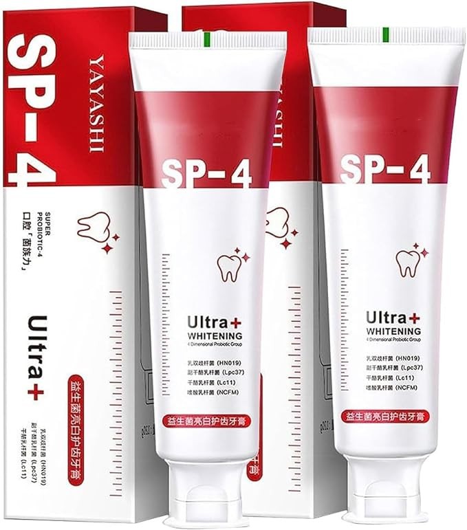 2pcs Yayashi SP-4 Toothpaste Fresh Breath Toothpaste,SP-4 Probiotics Whitening Toothpaste, Promotes Healthy Teeth and Gums, Prevents Tartar, Whitens Teeth (Red)